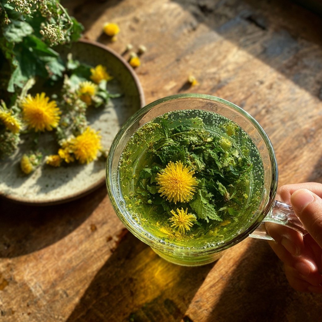 Invigorating Dandelion and Mint Tea