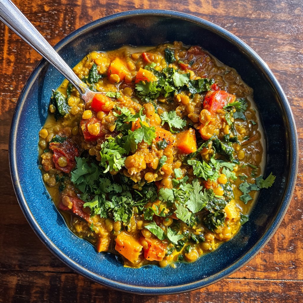 Savory Coconut Curry Lentil Bowl