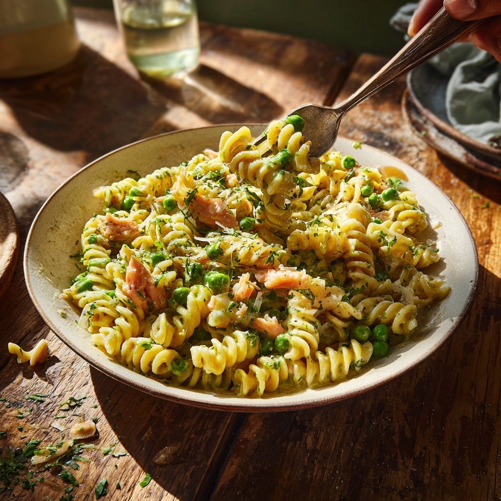 Salmon and Pea Pasta Toss
