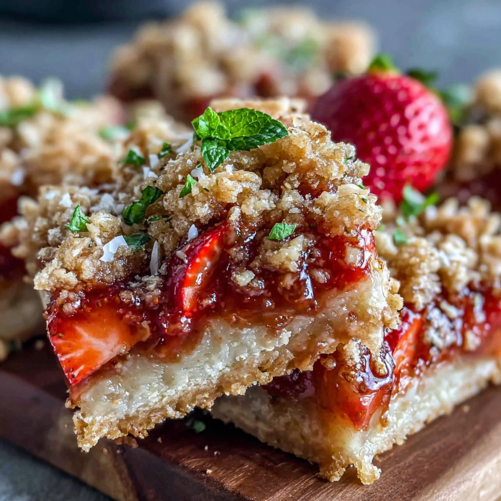 Buttery Strawberry Crisp Bars